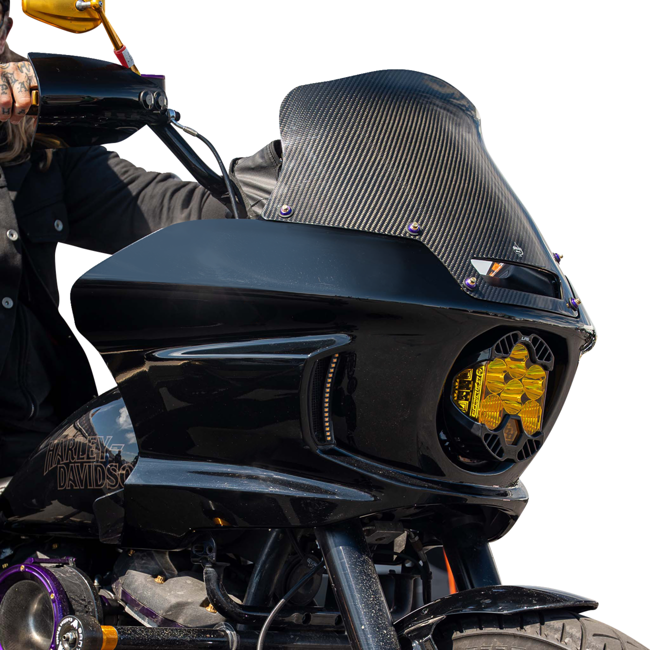 Klock Werks Flare® Windshield - 8" - Carbon Fiber - '22-'26 FXLRST