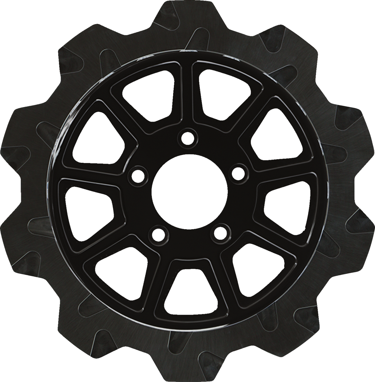 Lyndall Racing Brakes LLC Crown Cut Brake Rotor - 9-Spoke Center - Front - 11.8" - Black
