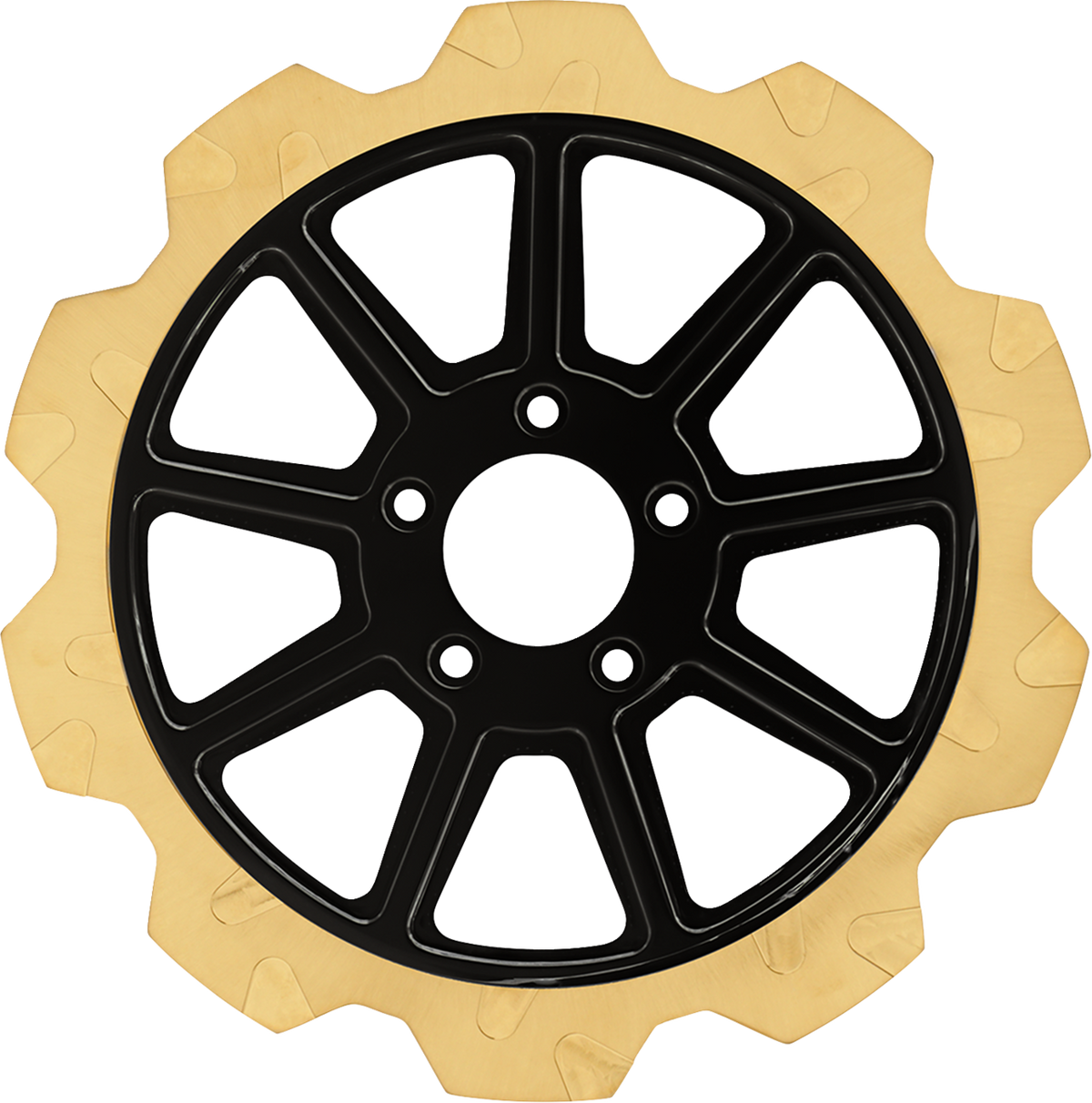 Lyndall Racing Brakes LLC Crown Cut Brake Rotor - 9-Spoke Center - Front - 13" - Gold