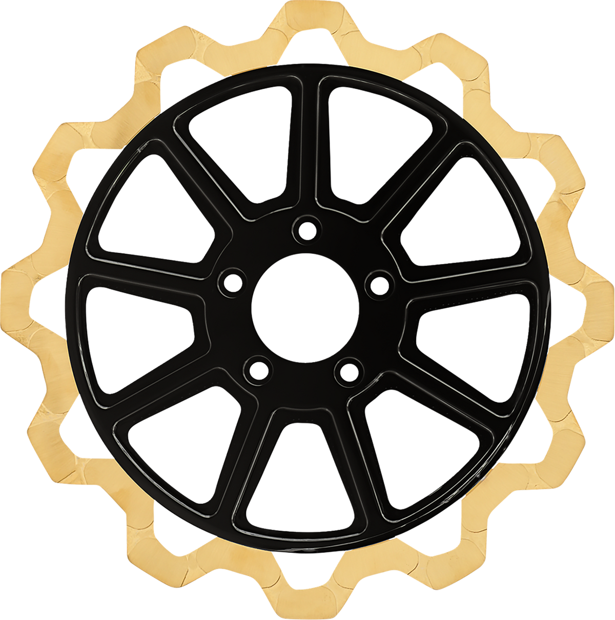 Lyndall Racing Brakes LLC Bow-Tie Brake Rotor - 9-Spoke Center - Front - 13" - Gold