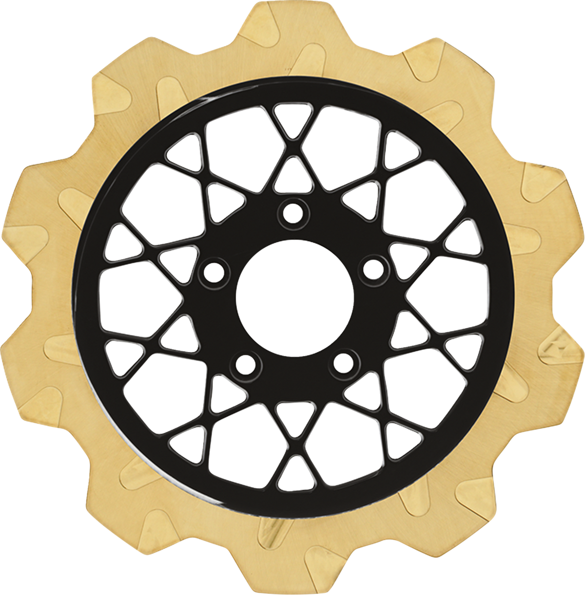 Lyndall Racing Brakes LLC Crown Cut Brake Rotor - Gemini Center - Rear - 11.8" - Gold