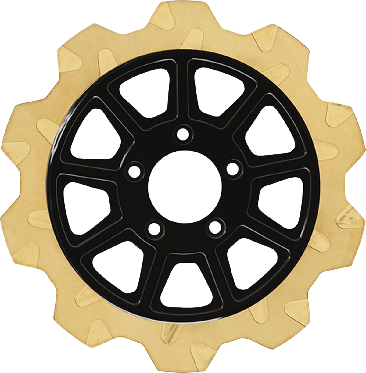 Lyndall Racing Brakes LLC Crown Cut Brake Rotor - 9-Spoke Center - Rear - 11.5" - Gold