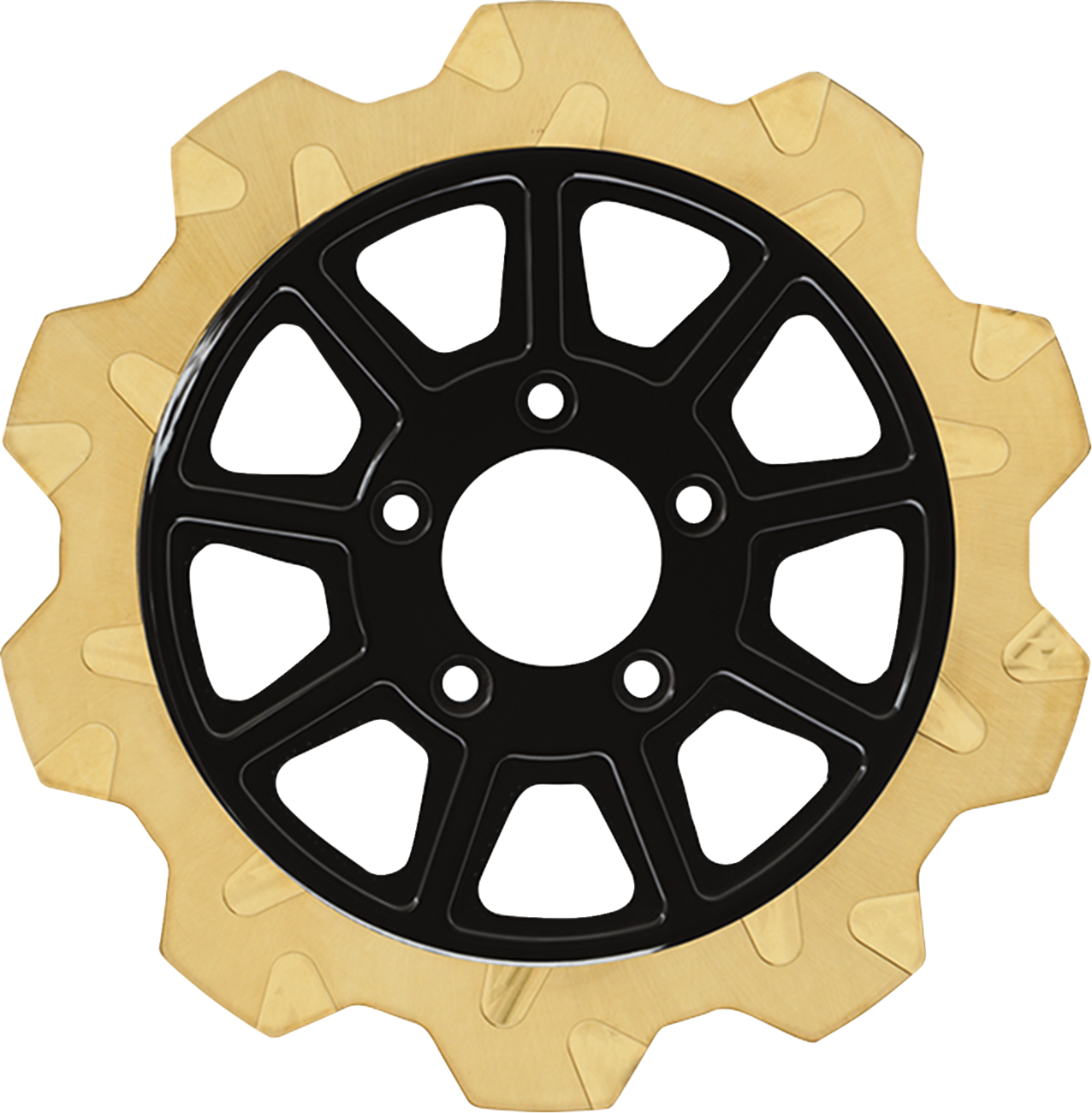 Lyndall Racing Brakes LLC Crown Cut Brake Rotor - 9-Spoke Center - Rear - 11.5" - Gold