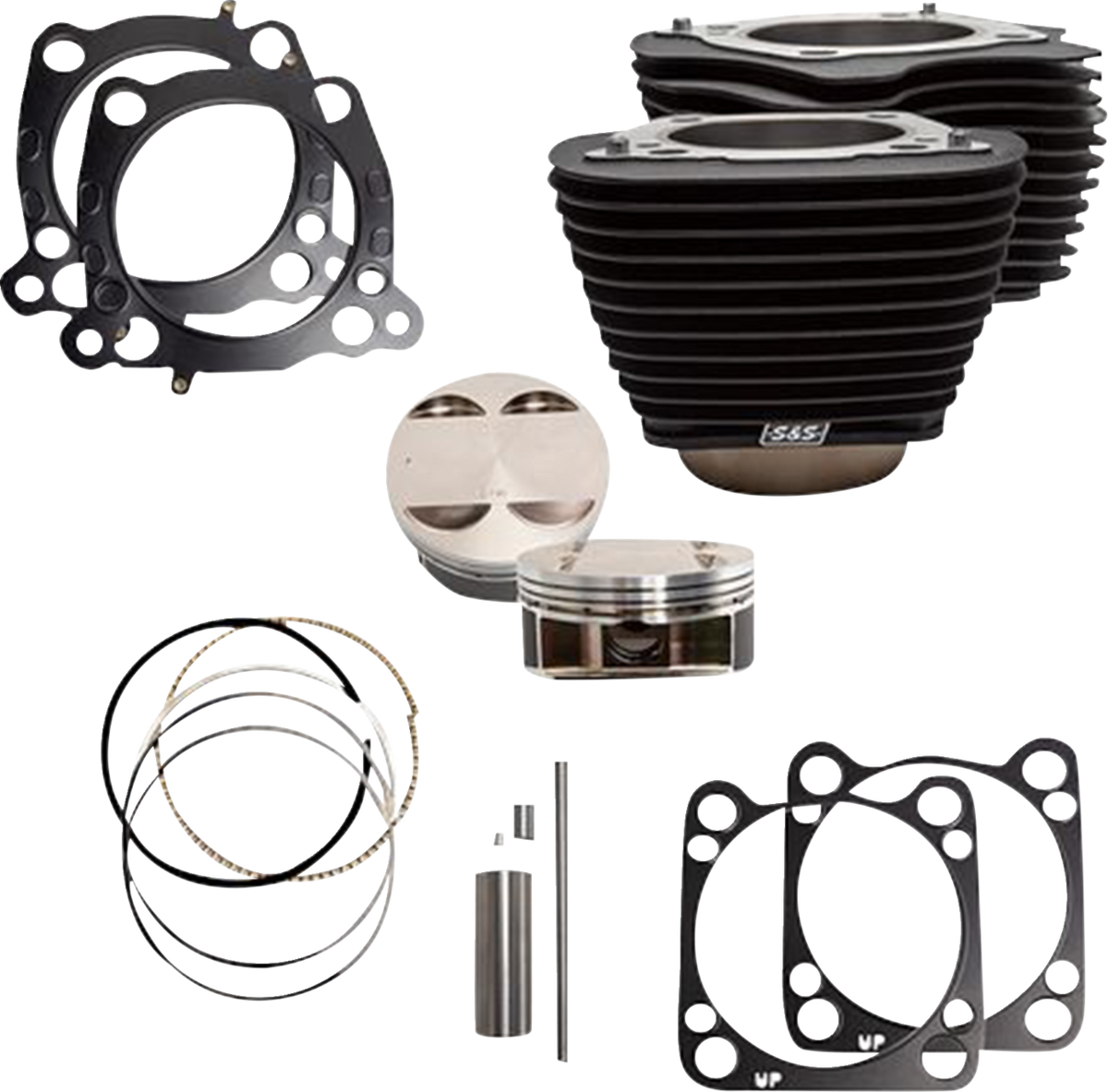 S&S Cycle Cylinder Kit - 124" Big Bore - Wrinkle Black W/O Highlights - 107" M8