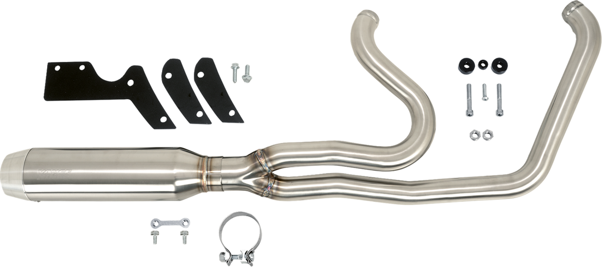 Vance & Hines 2-Into-1 Gaslighter Exhaust System - Brushed - M8 Softail