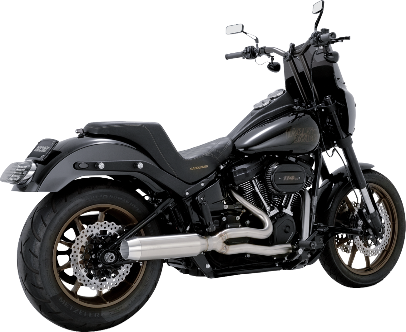 Vance & Hines 2-Into-1 Gaslighter Exhaust System - Brushed - M8 Softail