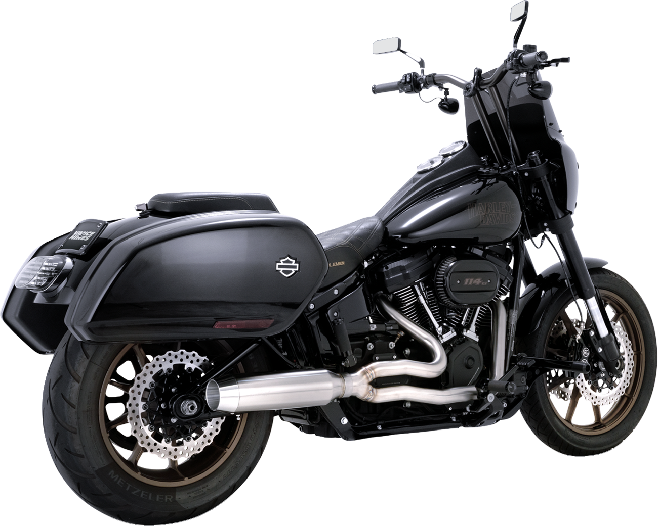 Vance & Hines 2-Into-1 Gaslighter Exhaust System - Brushed - M8 Softail