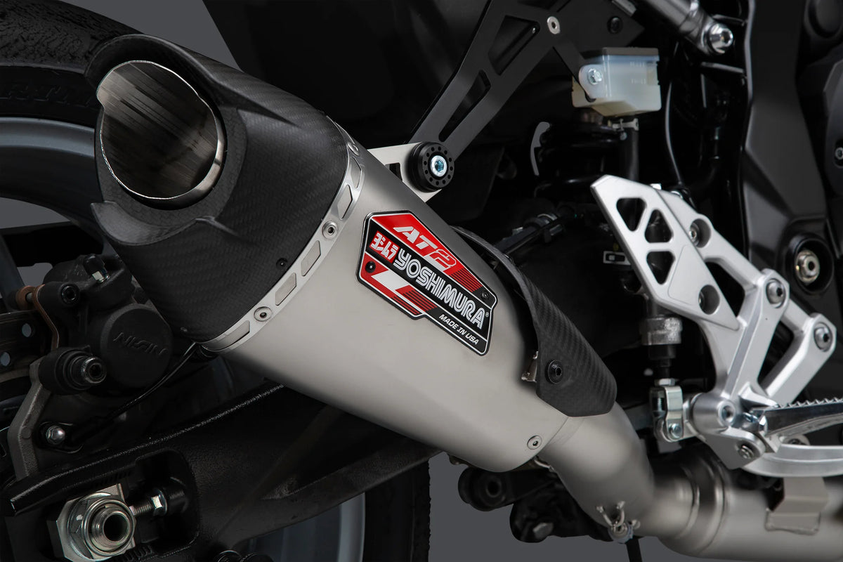 Yoshimura GSX-8S/R/T/TT 23-26 AT2 Stainless Full Exhaust, W/ Stainless Muffler