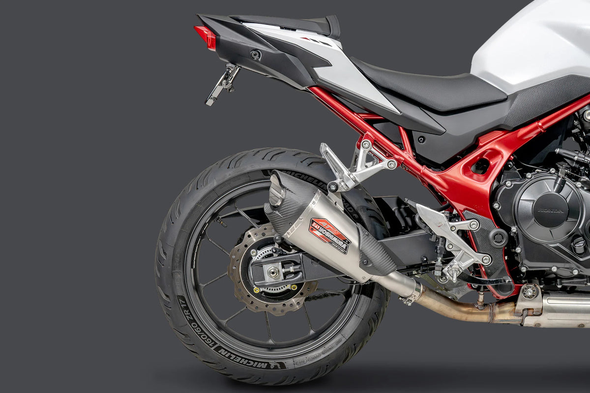 Yoshimura CB750 25-26 AT2 Stainless Slip-On Exhaust, W/ Stainless Muffler