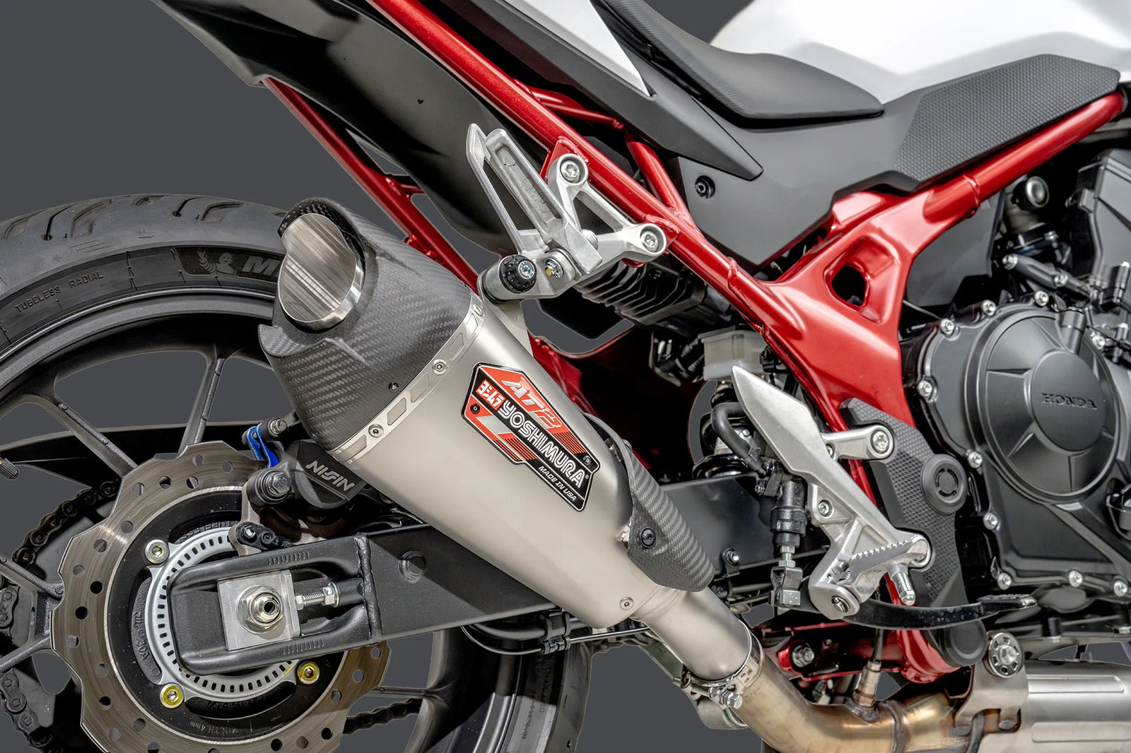 Yoshimura CB750 25-26 AT2 Stainless Slip-On Exhaust, W/ Stainless Muffler