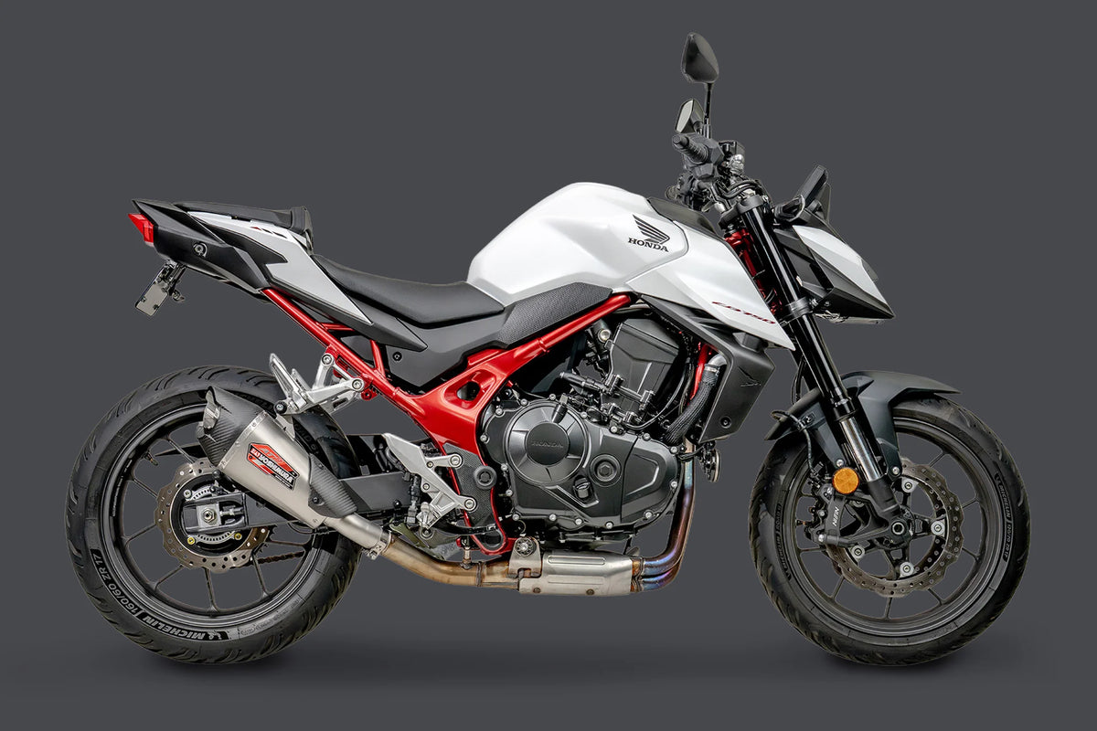 Yoshimura CB750 25-26 AT2 Stainless Slip-On Exhaust, W/ Stainless Muffler