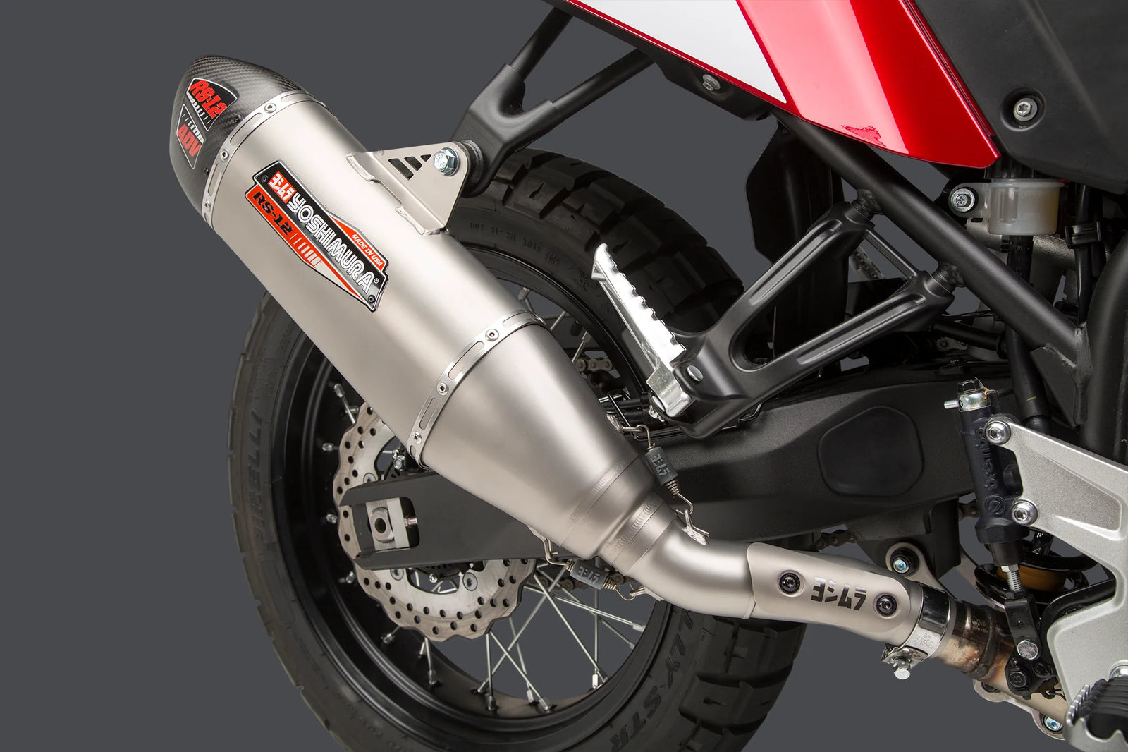 Yoshimura TENERE 700 21-26 RS-12 Stainless Slip-On Exhaust, W/ Stainless Muffler