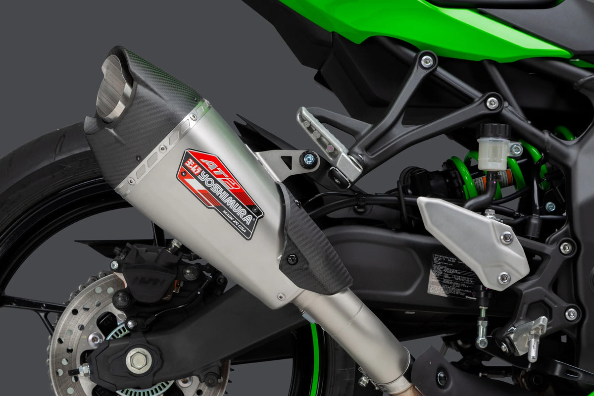 Yoshimura ZX-4RR 23-26 AT2 Stainless Slip-On Exhaust, W/ Stainless Muffler