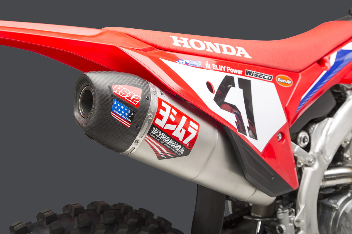 Yoshimura CRF250R/RX 22-24 RS-12 Stainless Full Exhaust, W/ Stainless Muffler