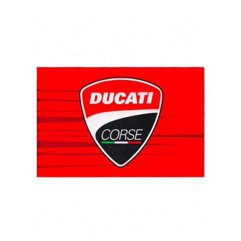 Ducati Corse Official Licensed Crest Shield Logo Flag - Red