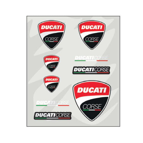 Ducati Corse Official Licensed Crest Shield Logo Sticker Decal Kit